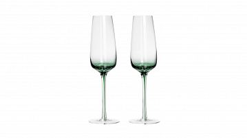 Набор бокалов для шампанского 2 шт. Spell (Спелл) dark green (тёмно зелёный)